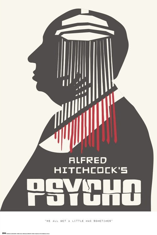 Alfred Hitchcock - Psycho Poster, Plakat, 61 × 91.5 cm