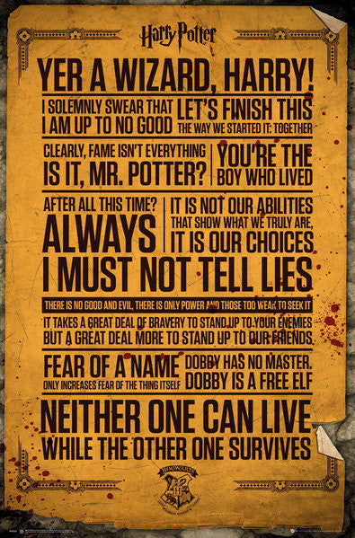 Harry Potter - Quotes Poster, Plakat, 61 × 91.5 cm