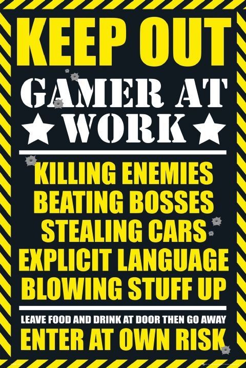 Gaming - keep out Poster, Plakat, 61 × 91.5 cm