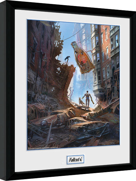 Fallout 4 - Street Scene Gerahmte Poster, Bilder, 30 × 40 cm