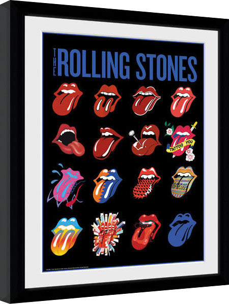 The Rolling Stones - Tongues Gerahmte Poster, Bilder, 30 × 40 cm