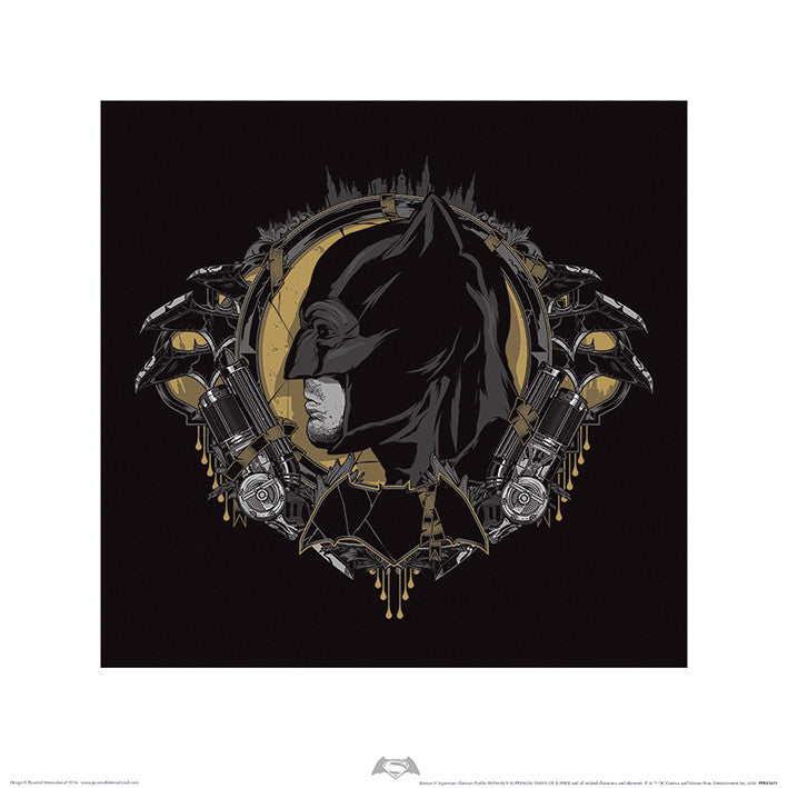 Kunstdruck Batman V Superman - Batman Profile, 40 × 40 cm