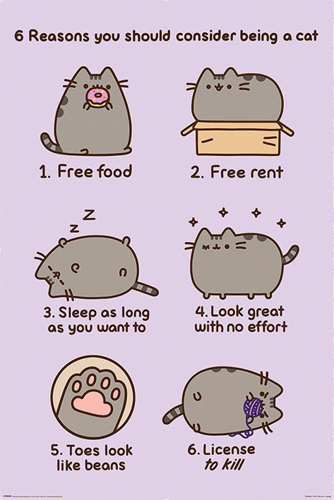 Pusheen - Reasons to be a Cat Poster, Plakat, 61 × 91.5 cm