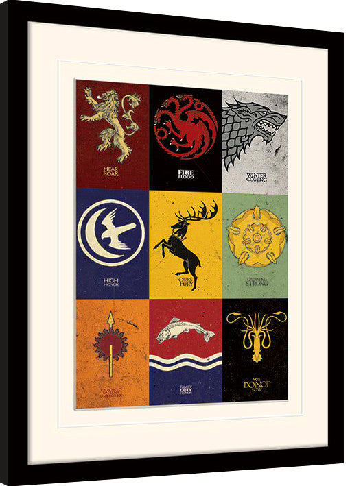 Game of Thrones - Sigils Gerahmte Poster, Bilder, 34.3 × 44.5 cm