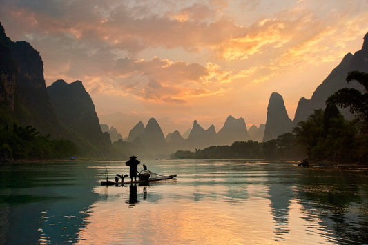 Leinwand Poster, Bilder Golden Li River, Yan Zhang, 90 × 60 cm