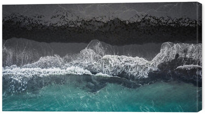 Leinwand Poster, Bilder black beach, Marcus	Hennen, 70 × 40 cm