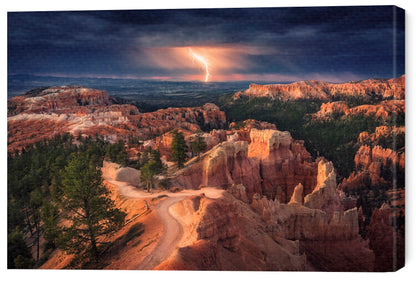 Leinwand Poster, Bilder Lightning over Bryce Canyon, Stefan	Mitterwallner, 60 × 40 cm