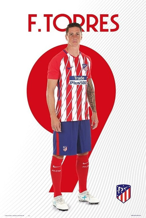 Atletico Madrid 2017/2018 -  F. Torres Poster, Plakat, 61 × 91.5 cm
