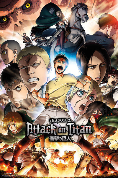 Attack on Titan (Shingeki no kyojin) - Season 2 Collage Key Art Poster, Plakat, 61 × 91.5 cm