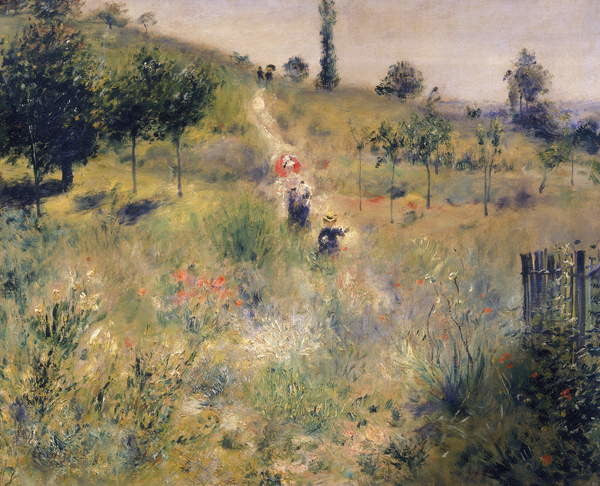 Leinwand Poster, Bilder The Path through the Long Grass, c.1875, Pierre Auguste Renoir, 80 × 65 cm