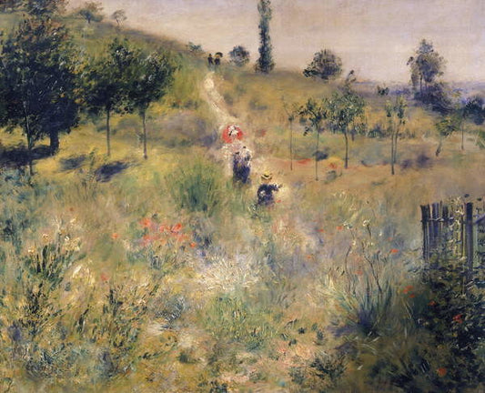 Leinwand Poster, Bilder The Path through the Long Grass, c.1875, Pierre Auguste Renoir, 80 × 65 cm