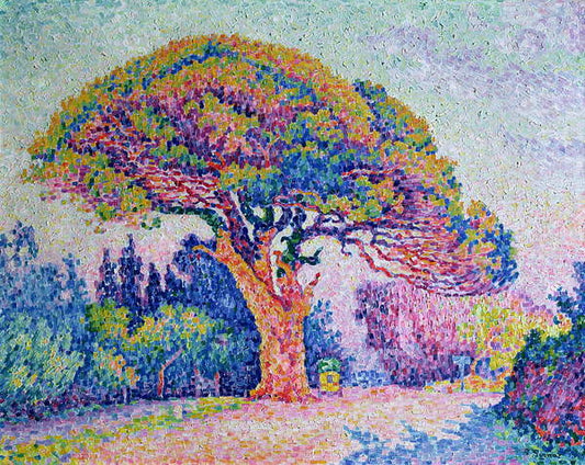 Leinwand Poster, Bilder The Pine Tree at St. Tropez, 1909, Paul Signac, 90 × 70 cm