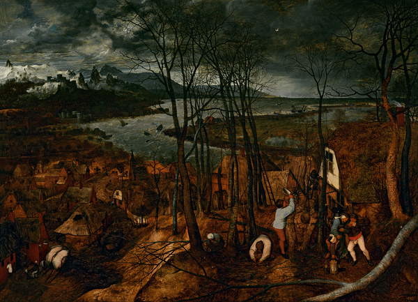 Leinwand Poster, Bilder The Gloomy Day (early Spring), 1565, Pieter the Elder Bruegel, 90 × 65 cm