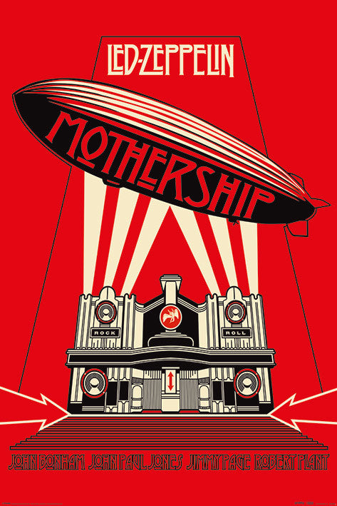 Led Zeppelin - Mothership Red Poster, Plakat, 61 × 91.5 cm