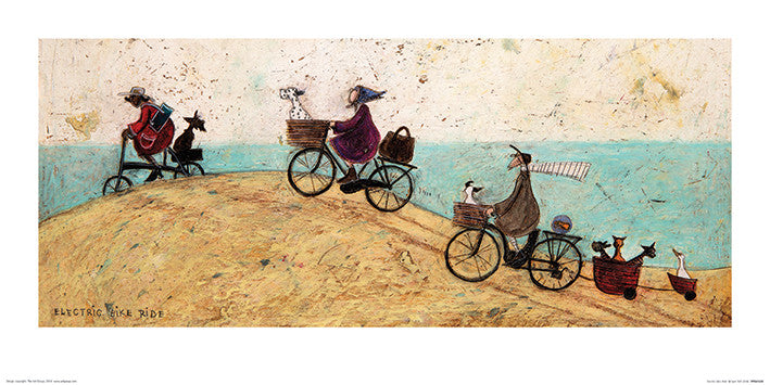 Kunstdruck Sam Toft - Electric Bike Ride, 60 × 30 cm