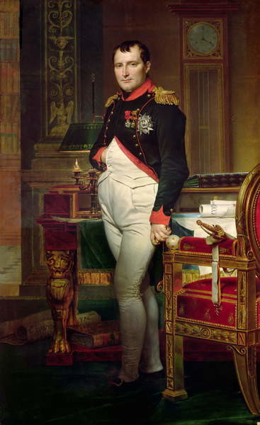 Leinwand Poster, Bilder Napoleon Bonaparte in his Study at the Tuileries, Jacques Louis David, 55 × 90 cm