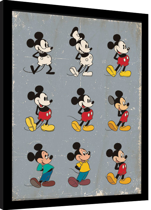 Mickey Mouse - Evolution Gerahmte Poster, Bilder, 30 × 40 cm