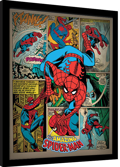 Spider-Man - Retro Gerahmte Poster, Bilder, 30 × 40 cm