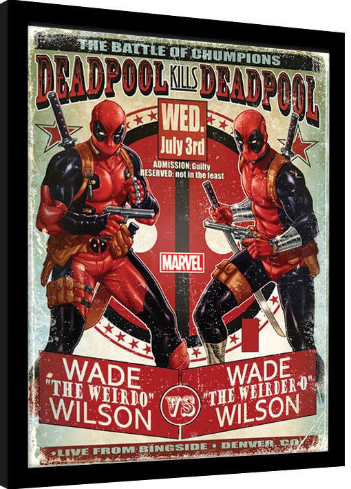 Deadpool - Wade vs Wade Gerahmte Poster, Bilder, 30 × 40 cm