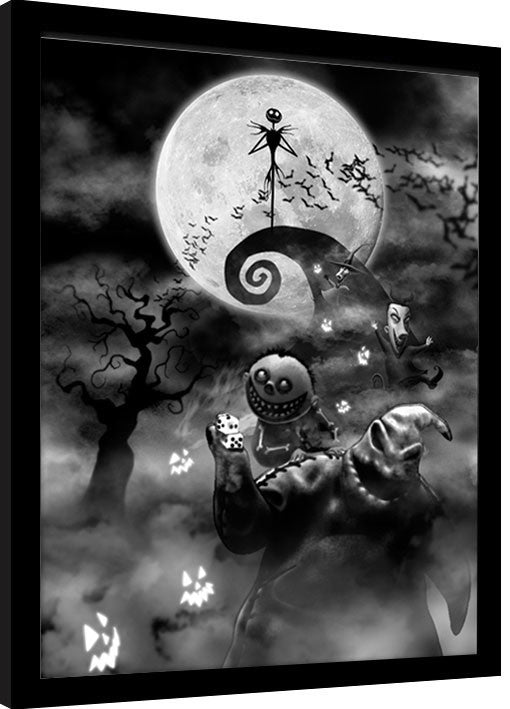 Nightmare Before Christmas - Oogie Boogie Trouble Gerahmte Poster, Bilder, 34.3 × 44.5 cm