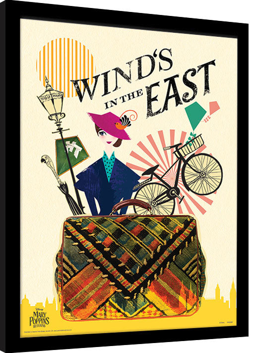 Mary Poppins' Rückkehr - Wind in the East Gerahmte Poster, Bilder, 34.3 × 44.5 cm