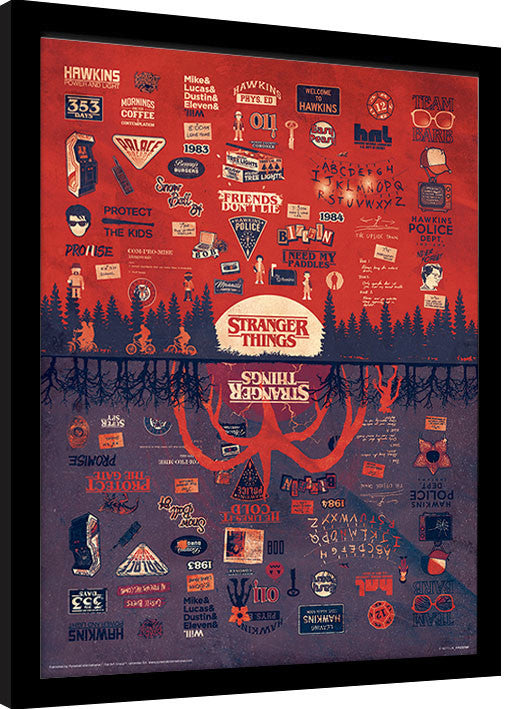 Stranger Things - The Upside Down Gerahmte Poster, Bilder, 34.3 × 44.5 cm