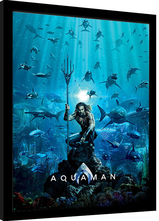 Aquaman - Teaser Gerahmte Poster, Bilder, 34.3 × 34.3 cm