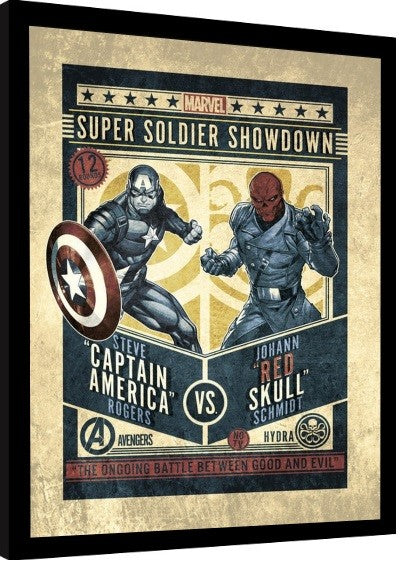 Marvel Comics - Captain America vs Red Skull Gerahmte Poster, Bilder, 34.5 × 44.3 cm