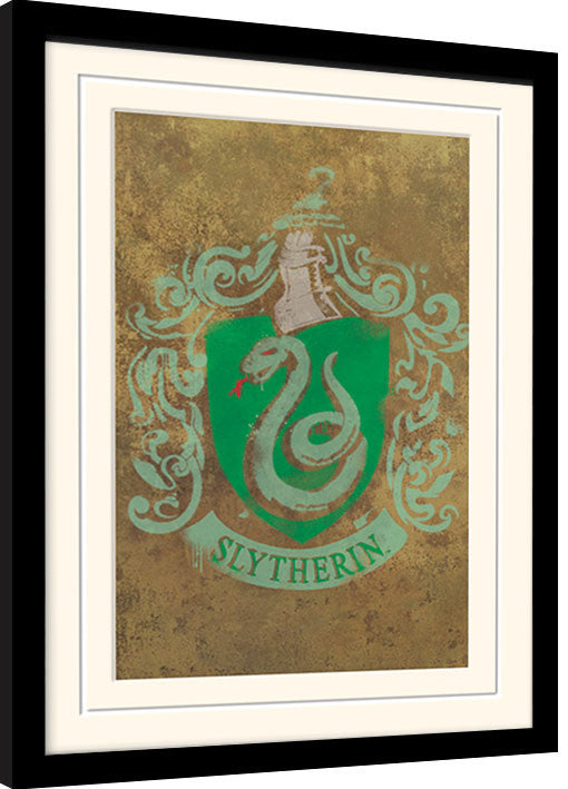 Harry Potter - Slytherin Crest Gerahmte Poster, Bilder, 34.3 × 44.5 cm
