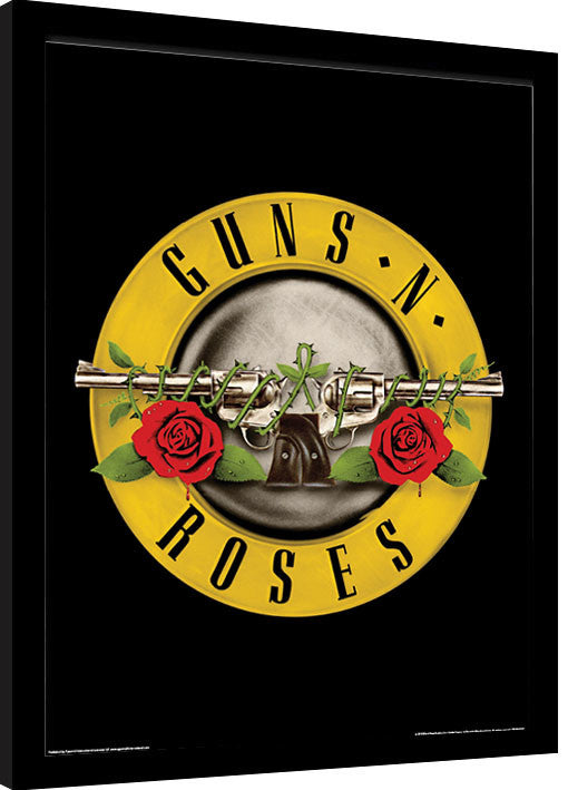 Guns N Roses - Bullet Logo Gerahmte Poster, Bilder, 34.3 × 44.5 cm