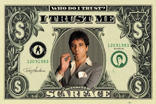 SCARFACE - dollar Poster, Plakat, 91.5 × 61 cm