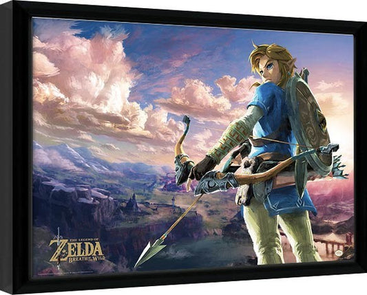 The Legend Of Zelda: Breath Of The Wild - Hyrule Scene Landscape Gerahmte Poster, Bilder, 44.5 × 34.3 cm