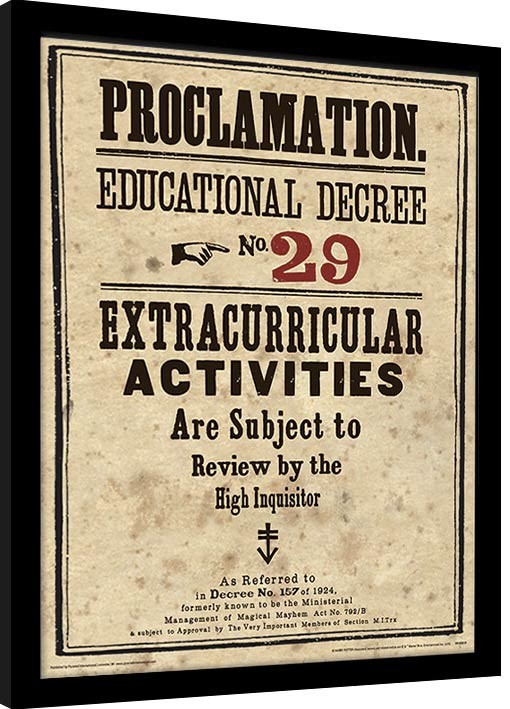 Harry Potter - Educational Decree No. 29 Gerahmte Poster, Bilder, 34.3 × 44.5 cm