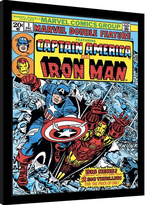 Marvel Comics - Captain America and Iron Man Gerahmte Poster, Bilder, 34.3 × 44.5 cm