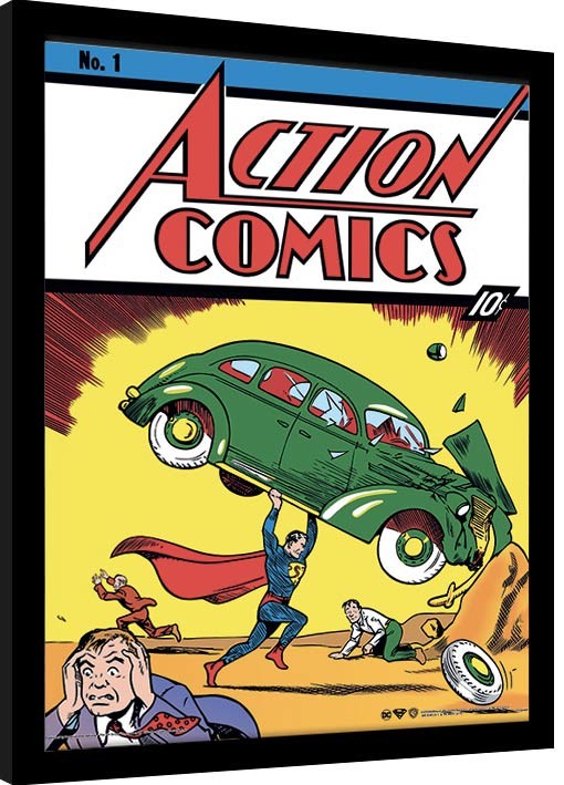 Superman - Action Comics No.1 Gerahmte Poster, Bilder, 34.3 × 44.5 cm