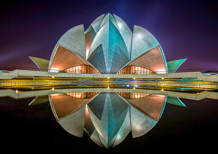 Leinwand Poster, Bilder The Lotus Temple, Jiti Chadha, 90 × 65 cm