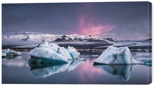 Leinwand Poster, Bilder The Glacier Lagoon, Andreas Wonisch, 70 × 40 cm