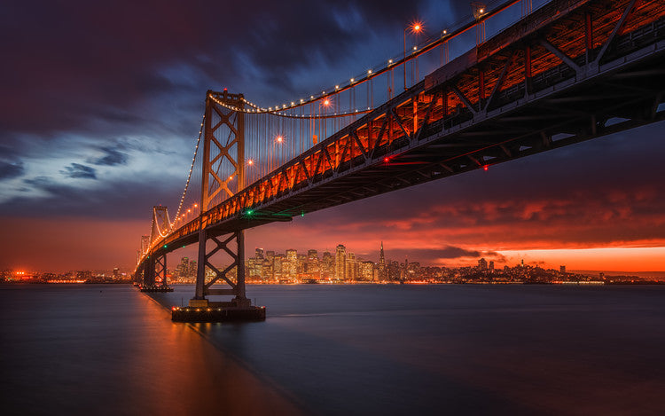 Leinwand Poster, Bilder Fire over San Francisco, Toby Harriman, 90 × 55 cm