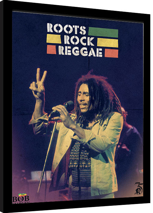 Bob Marley - Roots Rock Reggae Gerahmte Poster, Bilder, 34.3 × 44.5 cm