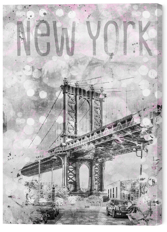 Leinwand Poster, Bilder Graphic Art NEW YORK CITY Manhattan Bridge, Melanie Viola, 50 × 70 cm