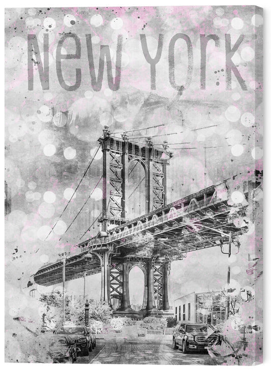 Leinwand Poster, Bilder Graphic Art NEW YORK CITY Manhattan Bridge, Melanie Viola, 50 × 70 cm