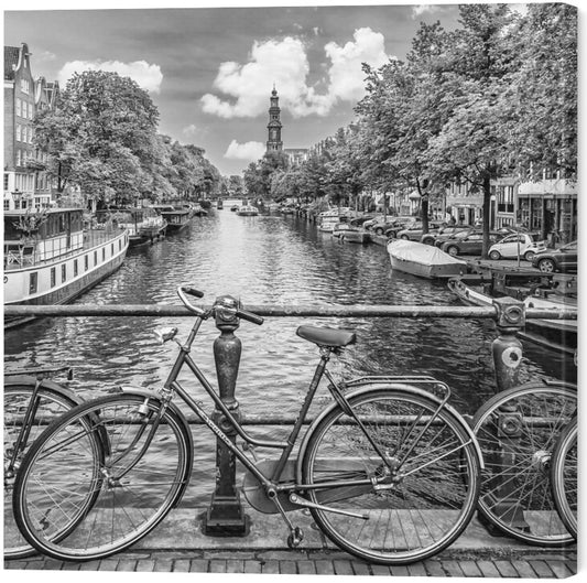 Leinwand Poster, Bilder Typical Amsterdam | Monochrome, Melanie Viola, 60 × 60 cm