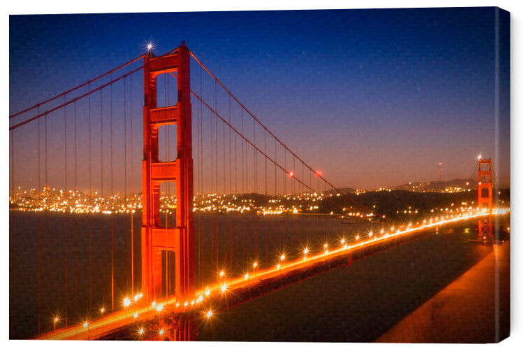Leinwand Poster, Bilder Evening Cityscape of Golden Gate Bridge, Melanie Viola, 60 × 40 cm
