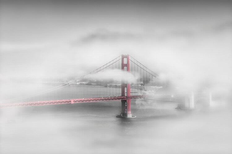 Leinwand Poster, Bilder Foggy Golden Gate Bridge | colorkey, Melanie Viola, 60 × 40 cm