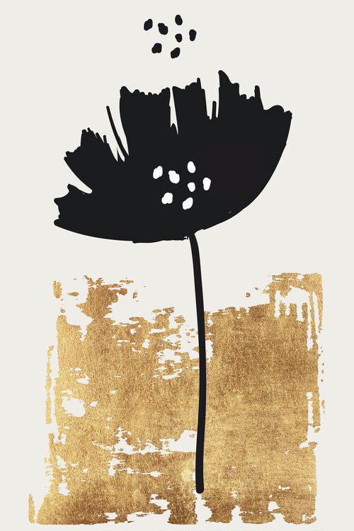 Leinwand Poster, Bilder Black Poppy, Kubistika, 60 × 90 cm